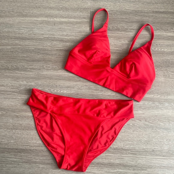 aerie Swim Red Bra Style Bikini Poshmark